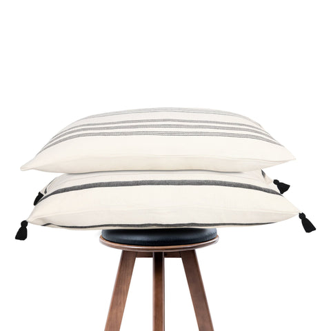 Classic Scandinavian Handcrafted Pillow Cover with Tassels