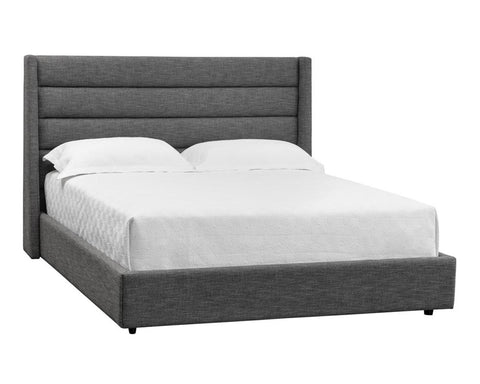Sunpan Modern Emmit Low Profile Platform Bed with Headboard - Queen - King