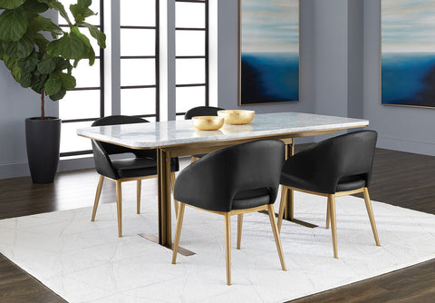 Sunpan Ambrosia Art Deco Curved Dining Table