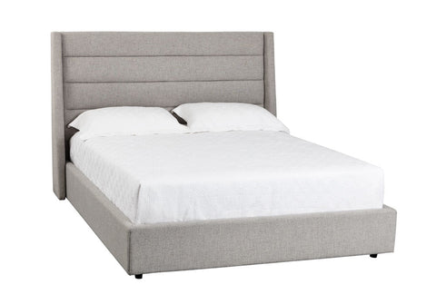 Sunpan Modern Emmit Wingback Platform Bed with Upholstered Headboard - Queen - Queen