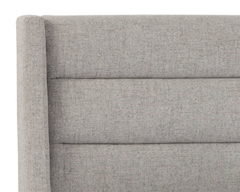 Sunpan Modern Emmit Wingback Platform Bed with Upholstered Headboard - Queen - Queen