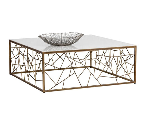 Vero Contemporary Marble Square Coffee Table