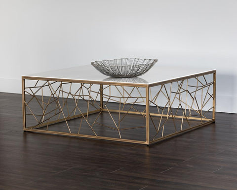 Vero Contemporary Marble Square Coffee Table