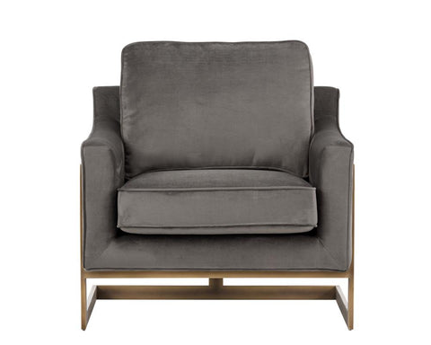 Pebble Transitional Upholstered Armchair with Padded Seat