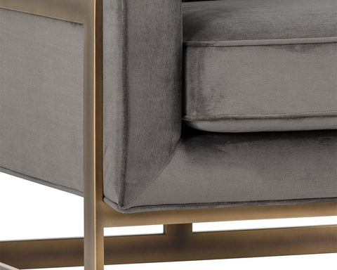 Pebble Transitional Upholstered Armchair with Padded Seat