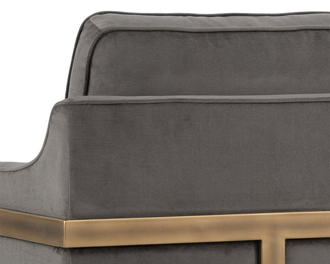 Pebble Transitional Upholstered Armchair with Padded Seat