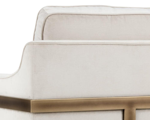 Timeless Minimalist Cantilever Lounge Chair in Cream Upholstered