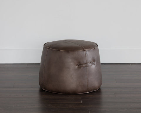 Havana Modern Upholstered Pouf Ottoman with Stitching