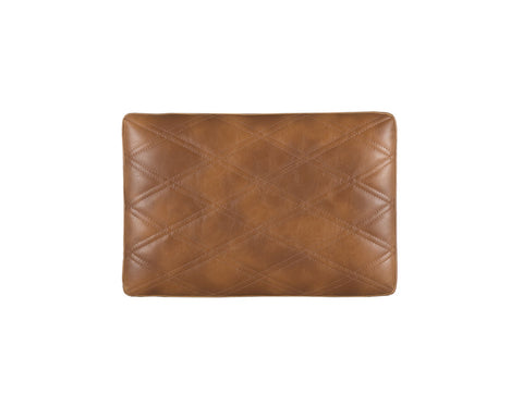 Artful Traditionalist Mid Century Quilted Upholstered Footstool