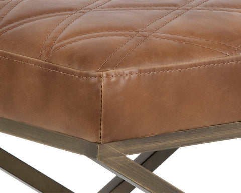 Artful Traditionalist Mid Century Quilted Upholstered Footstool