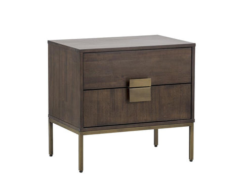 Sunpan Contemporary Rectangle Nightstand with Storage