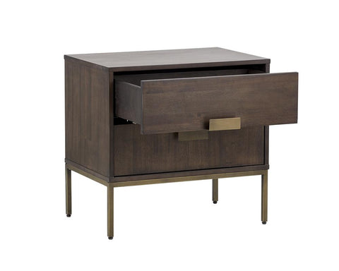 Sunpan Contemporary Rectangle Nightstand with Storage
