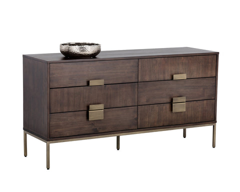 Jade Contemporary Double Dresser with Antique Finish