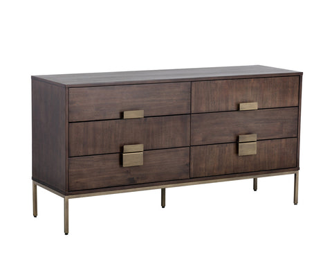 Jade Contemporary Double Dresser with Antique Finish
