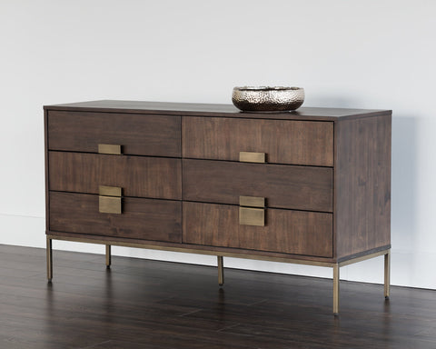 Jade Contemporary Double Dresser with Antique Finish