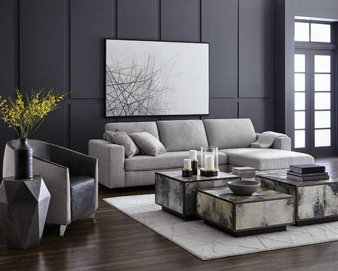 Sunpan Constance Industrial Hexagonal Geometric End Table