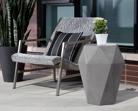 Sunpan Constance Industrial Hexagonal Geometric End Table