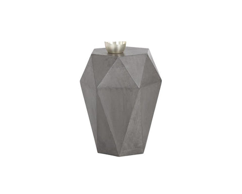 Sunpan Constance Industrial Hexagonal Geometric End Table