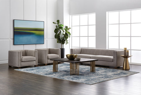 Carmel Contemporary Drum Center Table with Curved Design