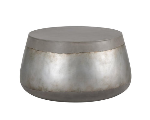 Aries Industrial Drum Concrete Coffee Table