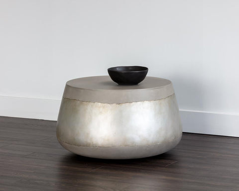 Aries Industrial Drum Concrete Coffee Table
