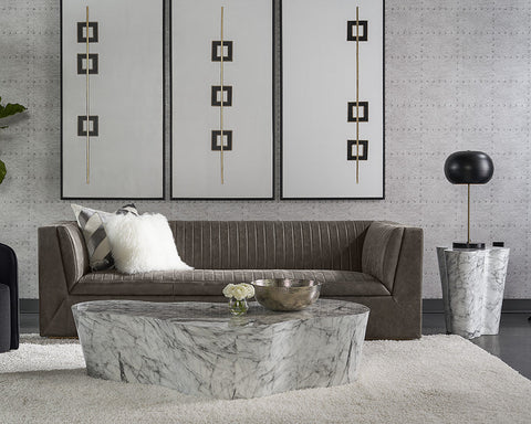 Sunpan Ava Timeless Minimalist Freeform Drum End Table