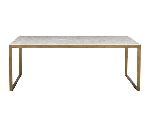 Sunpan Evert Minimalist Marble Rectangle Coffee Table