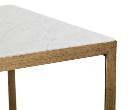 Sunpan Evert Minimalist Marble Rectangle Coffee Table