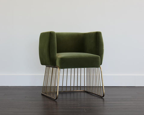 Timeless Minimalist Modern Velvet Barrel Dining Armchair
