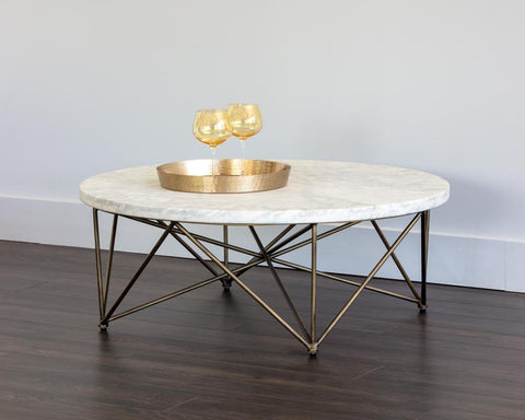 Skyy Commercial Round Marble Coffee Table for Contemporary Spaces