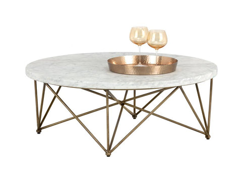 Skyy Commercial Round Marble Coffee Table for Contemporary Spaces