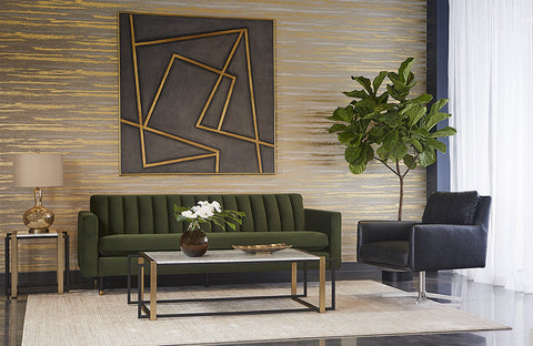 Yosi Mid Century Velvet Standard Sofa with Armrests