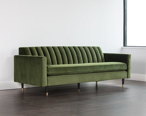 Yosi Mid Century Velvet Standard Sofa with Armrests