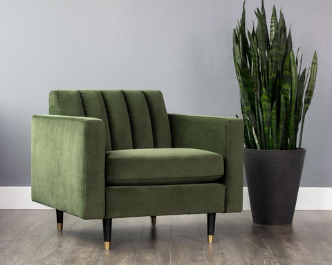 Timeless Minimalist Mid Century Velvet Armchair