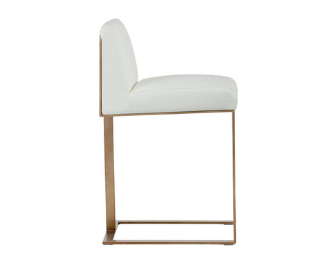 Timeless Minimalist Modern Upholstered Cantilever Counter Stool