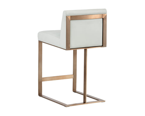 Timeless Minimalist Modern Upholstered Cantilever Counter Stool