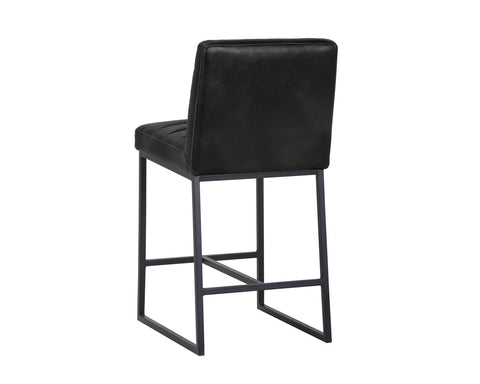 Timeless Minimalist Modern Upholstered Slat Back Counter Stool
