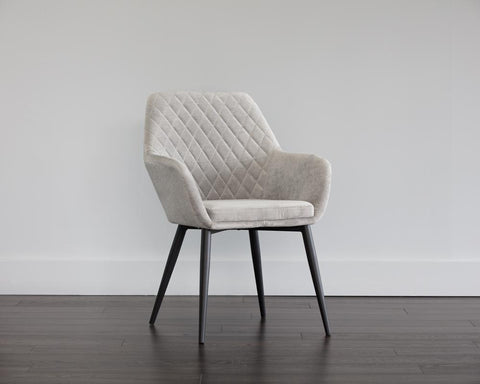 Timeless Minimalist Upholstered Dining Armchair with Tufting