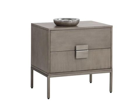 Sunpan Transitional Frame Nightstand with Storage