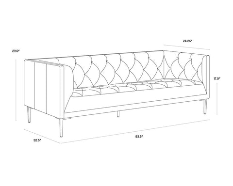 Westin Transitional Tight Back Tuxedo Sofa with Button Detailing
