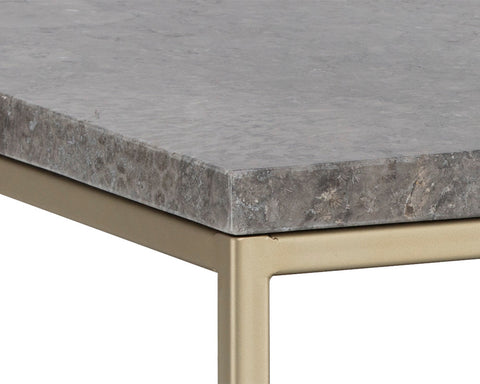 Sunpan Timeless Minimalist Marble and Metal Rectangle Coffee Table - 39 W