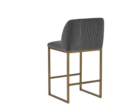 Timeless Minimalist Upholstered Counter Stool with Fixed Cushion