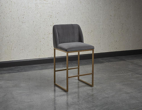 Timeless Minimalist Upholstered Counter Stool with Fixed Cushion
