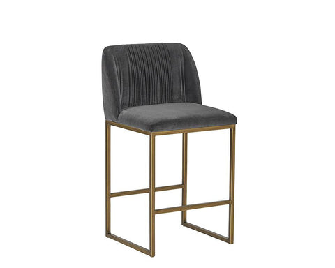 Timeless Minimalist Upholstered Counter Stool with Fixed Cushion