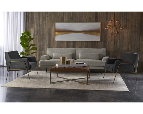 Timeless Minimalist Modern Upholstered Armchair with Track Arms