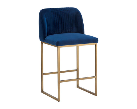 Timeless Minimalist Contemporary Upholstered Velvet Counter Stool