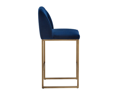 Timeless Minimalist Contemporary Upholstered Velvet Counter Stool