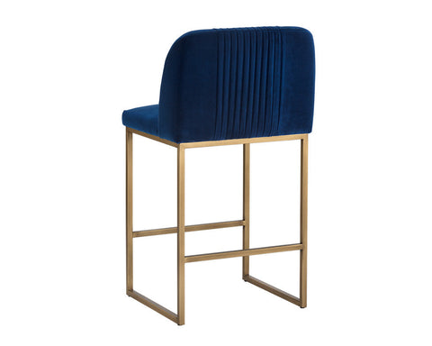Timeless Minimalist Contemporary Upholstered Velvet Counter Stool
