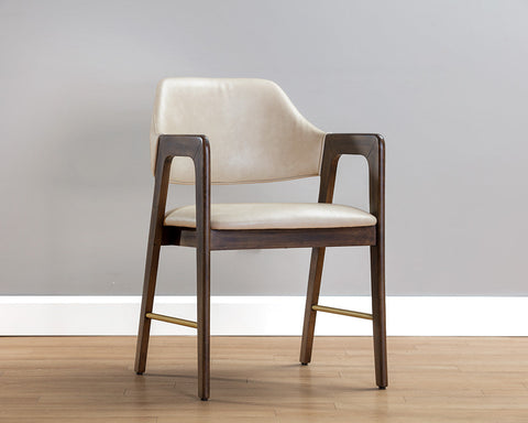 Timeless Minimalist Mid Century Dining Armchair with Barrel Back