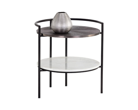 Sunpan Brighton Contemporary Bronze Marble Nightstand